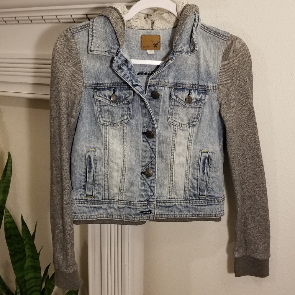 American Eagle Denim Hooded Jacket